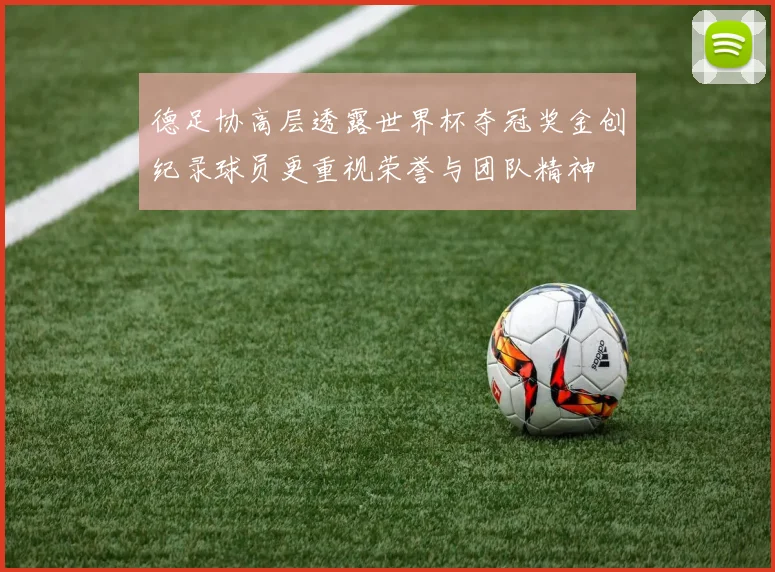 德足协高层透露世界杯夺冠奖金创纪录球员更重视荣誉与团队精神